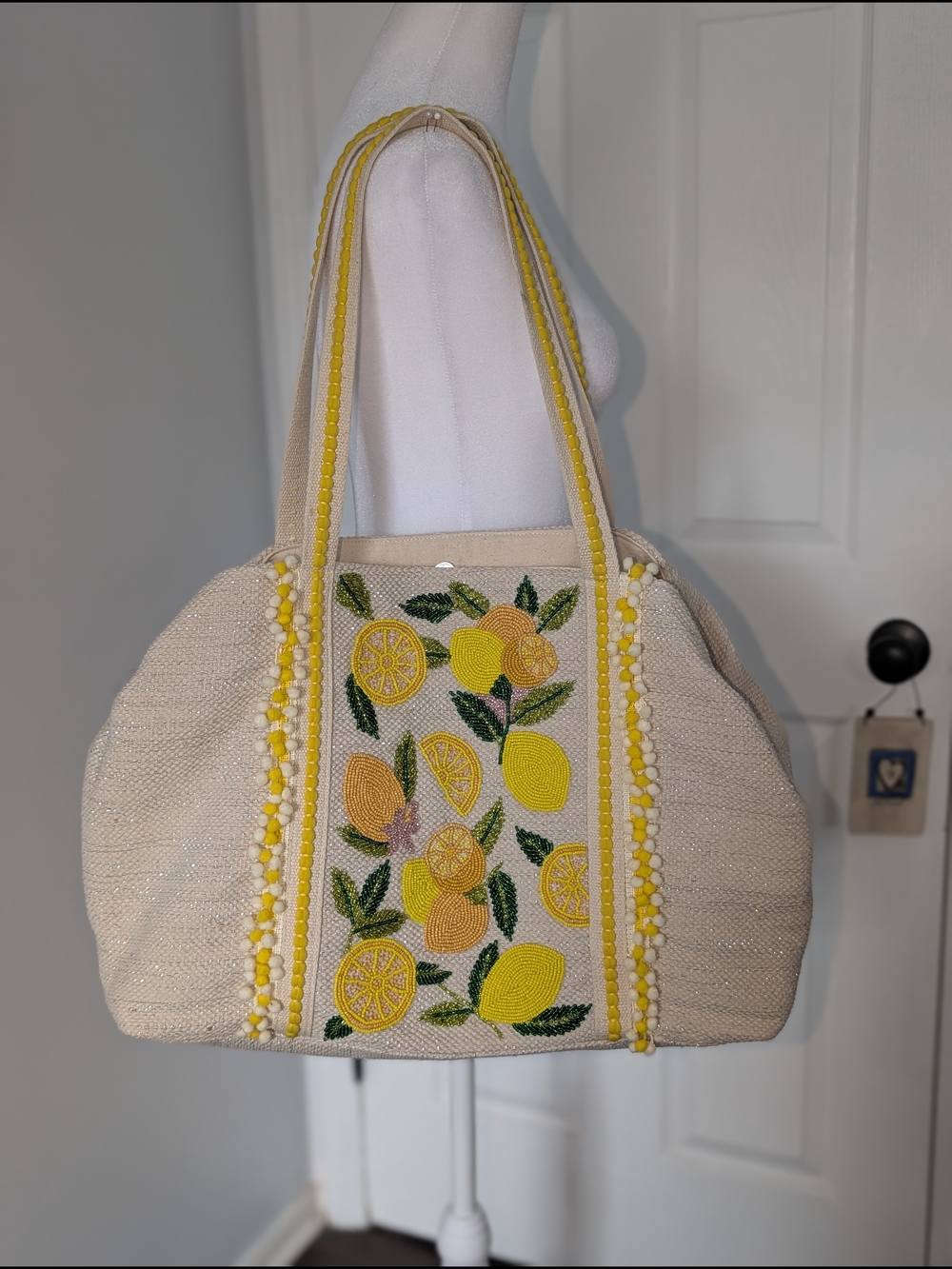 America and Beyond Limited Edition "Make Lemonade" Hand-Beaded Beach Bag